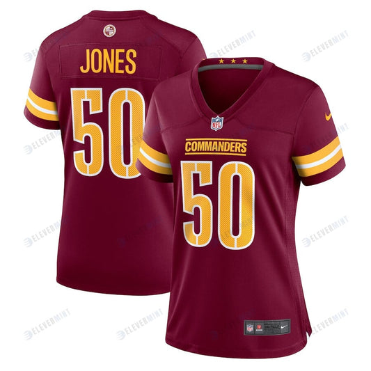 Andre Jones Jr. 50 Washington Commanders Women Game Jersey - Burgundy