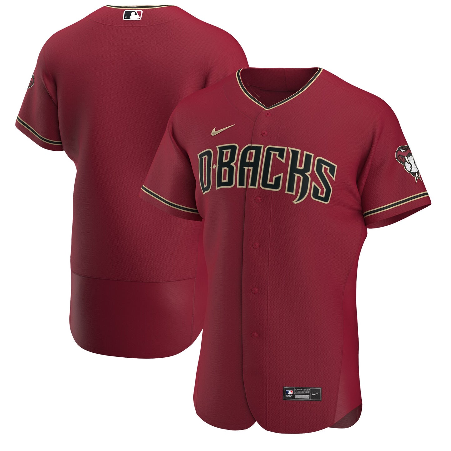 Arizona Diamondbacks Nike Alternate Authentic Team Jersey - Crimson